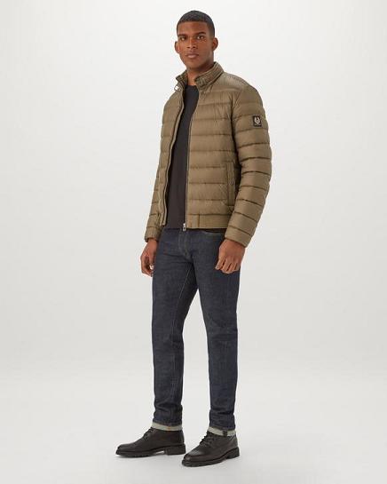 Doudoune Belstaff Homme Circuit Vert Olive Nylon Soldes QX9861045